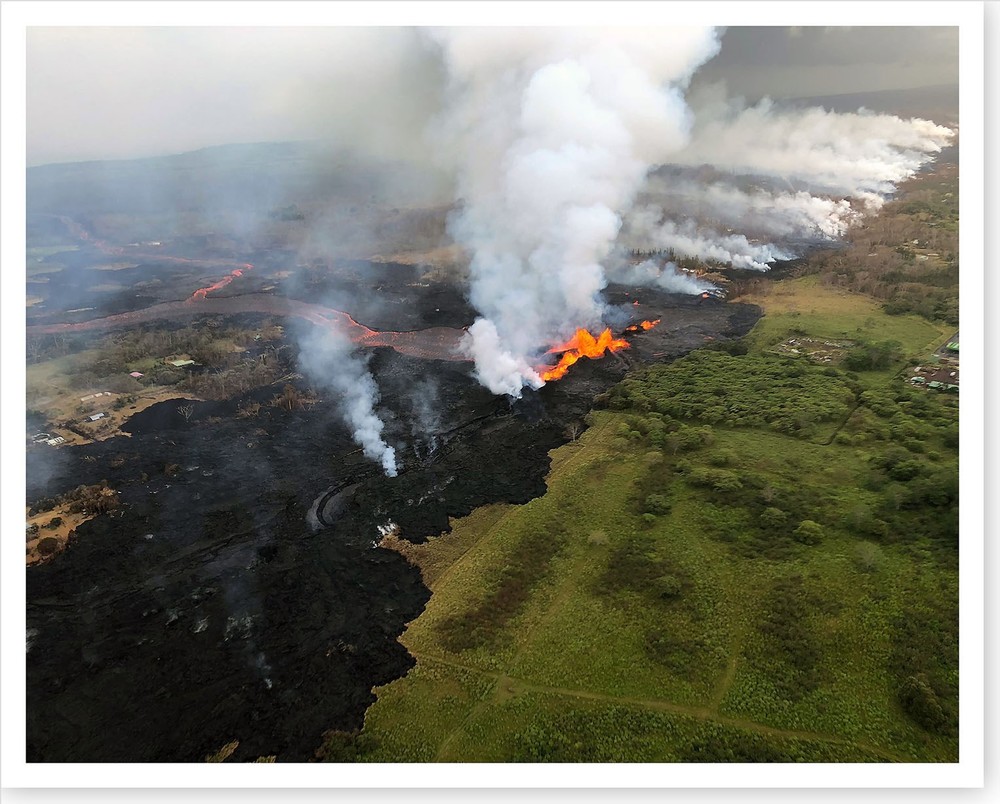 2018 Kilauea Volcano Fissure 22 Lava Eruption And Channels Silver Halide Photo