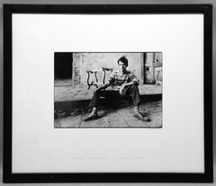 Framed Street Art Photograph ALLEN MATTHEWS 1987 Italy Young Man Sitting on Curb