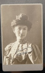 Photo CDV KAB portrait businesswoman Eisermann Berlin Crossen model cross attachments
