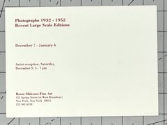 HAROLD EDGERTON (1903-1990) Art Announcement Card – Photographs 1932 – 1952