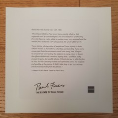 PAUL FUSCO – ESTATE STAMPED PHOTO – MAGNUM SQUARE PRINT LIMITED EDITION