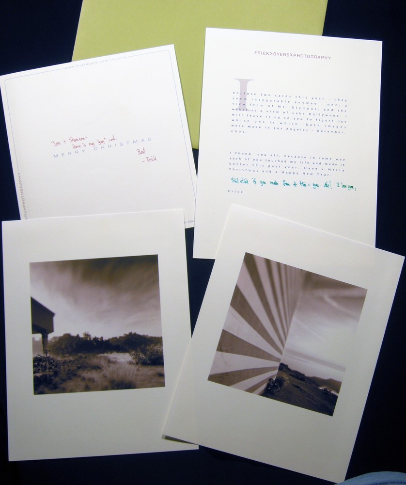 2005 FRICK BYERS PHOTOGRAPHIC HOLIDAY GREETINGS SIGNED INSCRIBED