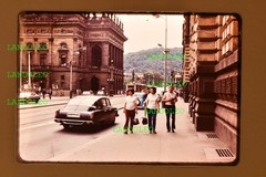 Slide Street Scene Cars People Probably Prague in 1970s