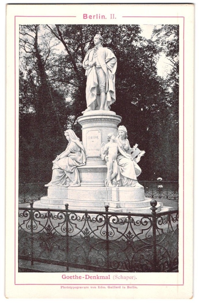 Photography / Light Print Edm. Gaillard, Berlin, view of Berlin, the Goethe monument
