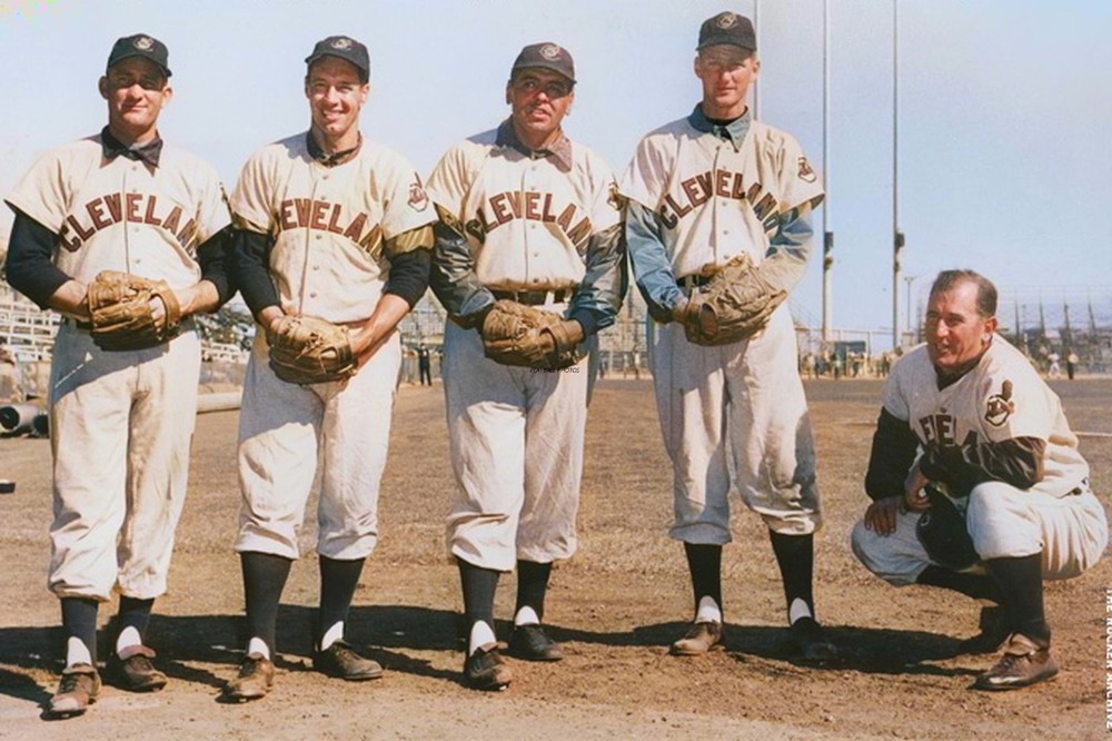 1954 Cleveland Indians pitching-staff 8×10 Colorized Print-FREE SHIPPING