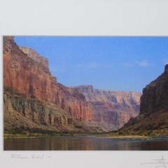 RIVER VIEW Framed and Matted Photograph Art Oak Frame 12.5 X 10.5