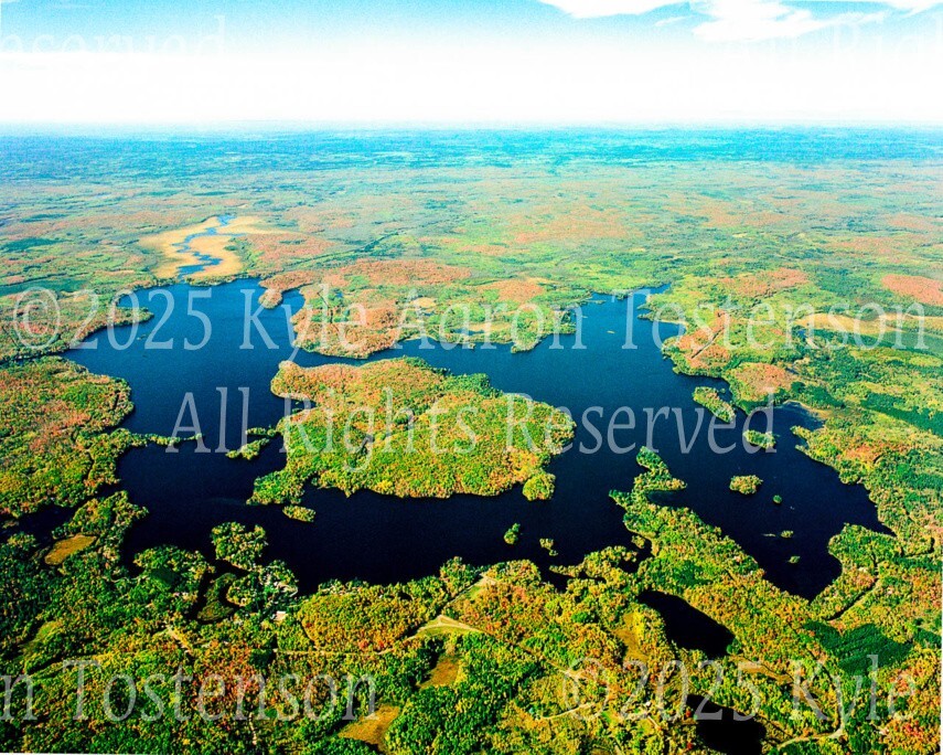 Nelson Lake, Hayward, Sawyer County, Wisconsin Overhead Photo. Frame Optional.