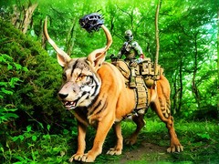 ART PHOTO Digital Collage Wallpaper*Background Image Animal Alien Mutant soldier