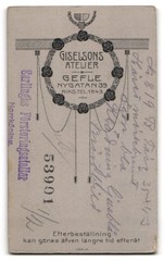 Photograph Giselsons’ studio, Gefle, Nygatan 39, woman in skirt and patterned