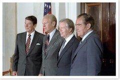 Four US Presidents Reagan Ford Carter And Nixon Silver Halide Photo