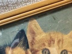 Vtg. Lambert Photo Frame- W/Calico Kittens Magazine 8 X 10 Photo Art Print