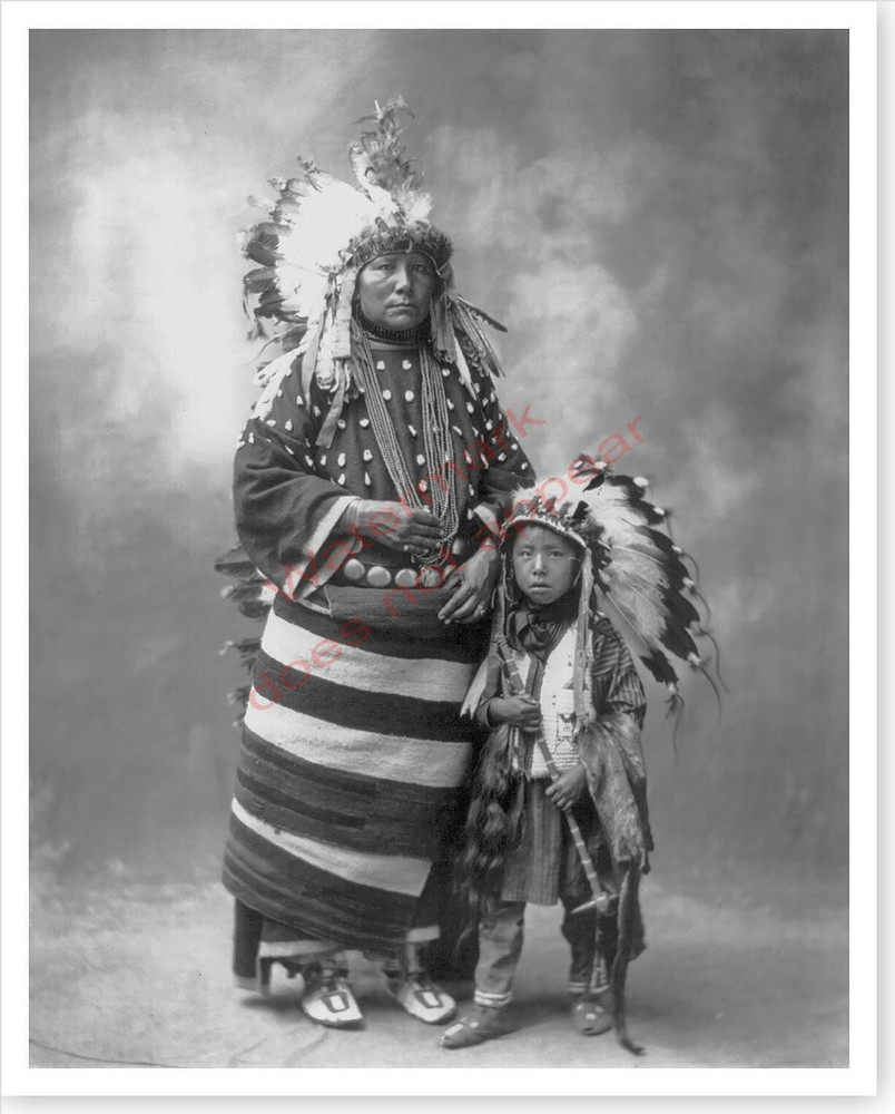 Native American Sioux Dolly Bird Head And Joseph Bird Head Silver Halide Photo