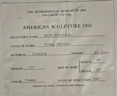 Japanese American Photographer Soichi Sunami Silver Gelatin Photo Of Sculpture