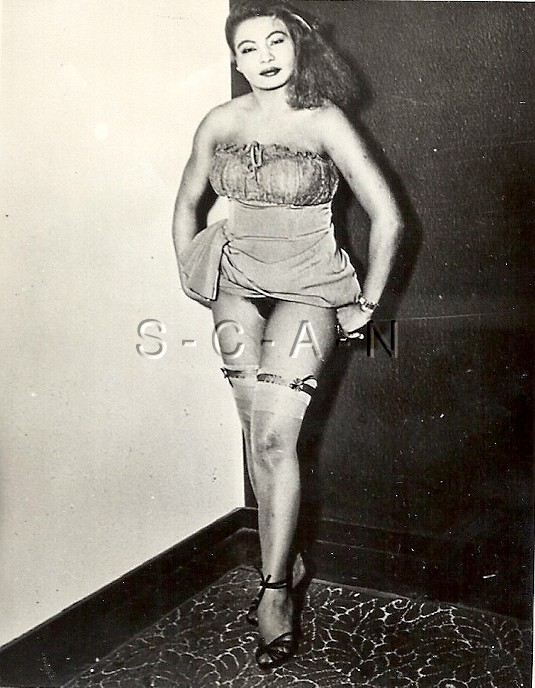 Vintage Nude 1940s-60s Real Photo- Woman Lifts Skirt- Up Skirt- Stockings- Legs
