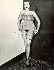 Vintage Nude 1940s-60s Real Photo- Woman Lifts Skirt- Up Skirt- Stockings- Legs