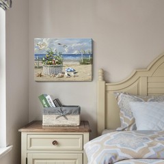 ARTZON Beach Wall Art Decor – Coastal Blue Ocean Seascape Canvas Print, Bi