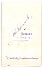 Photograph M. Achenbach, Duisburg, Sonnenwall 24, young lady in blouse and skirt