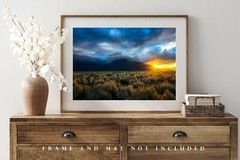 Taos Mountain Photography Print: New Mexico Sun Twinkle Rocky Mountains Photo
