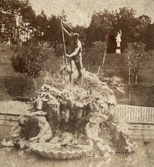 Italy Florence Fountain Neptune c1858 Photo Stereo Vintage Album § S