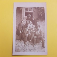 Photo Antique, Vintage, 1907?, Work Colleagues in Front of Inn, Waitress?, Excellent