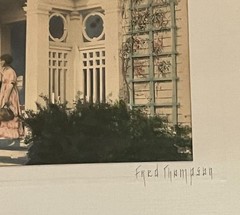 Fred Thompson Hand Colored Photo «Soldier’s Farewell» Women And American Flag