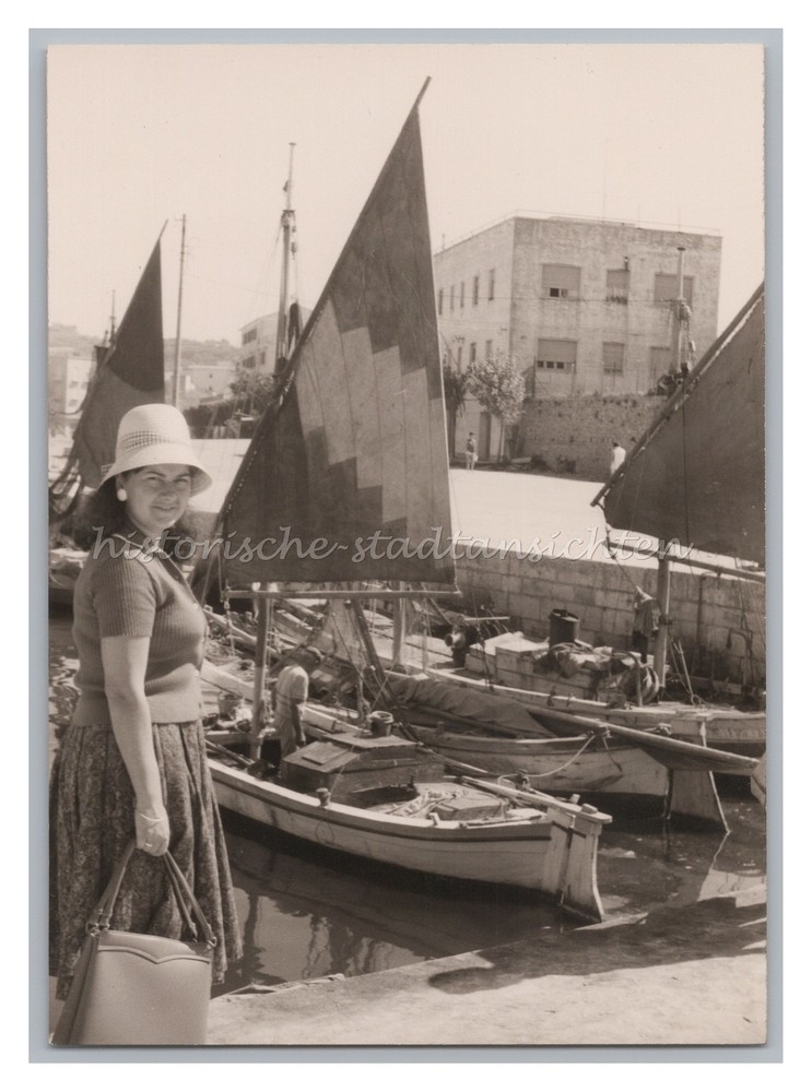 Gabicce Mare Italy Adriatic 1961 – Port Fishing Boats Building – Photo 1960s