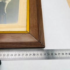 Antique Portrait Photograph – J. Fuchs Cologne, c. 1900, in Wooden Frame 39×33 cm