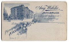 Photograph Aug Wilcke, Innsbruck, Rudolfstr. 1, view of Innsbruck, street part