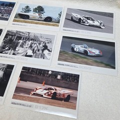 Eight 4 x 6 in Porsche-racing photos of Vic Elford, Gerard Larrousse, K. Ahrens