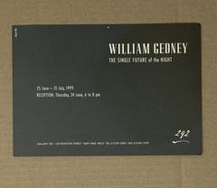 William Gedney (1932-1989) Art Announcement Card 1999 – The Single Future