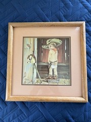 Little Cowboy/Girl Toilet Restroom G. Ranck Framed Print Western Theme Art