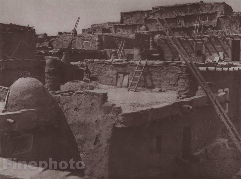 c1900/72 Vintage EDWARD CURTIS Photo Gravure Native American Indian Architecture