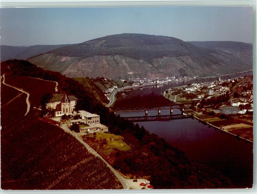 40025399 – 5584 Bullay aerial view mountain hotel youth training home Marienburg
