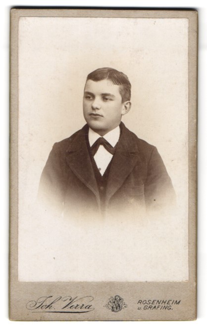 Photograph Joh. Verra, Rosenheim, Spring Str. 10, Portrait of a Young Man