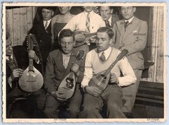 Schöningen 1932 – Men with Mandolins – Music 1930s Instrument – Photo 12x9cm