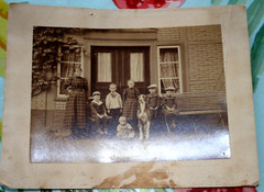 Photo 1912 Königsberg woman girl woman dog dog boy vintage MG