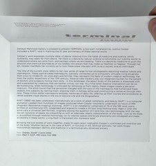 Justine Cooper – Terminal – 2008 Art Show Announcement Card