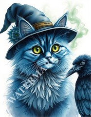 3 Digital Images Cat in the Hat Crow Picture Wallpaper Desktop Wall Art B52