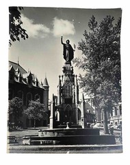 VTG Large Black & White Photograph Photography Print Monument de la Foi Quebec