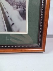 Framed Set Of 2 Images Of Owego New York Bridge In 2 Different Seasons