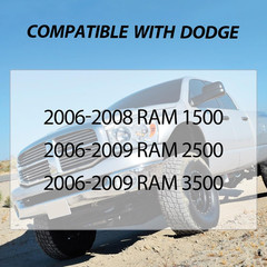 Front Grille Grill All Chrome Compatible with 2006-2009 DODGE RAM 1500 2500 3500