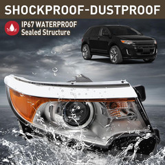 Duolctarms Halogen Headlight Headlamp Assembly Compatible for 2011-2014 Ford Edg