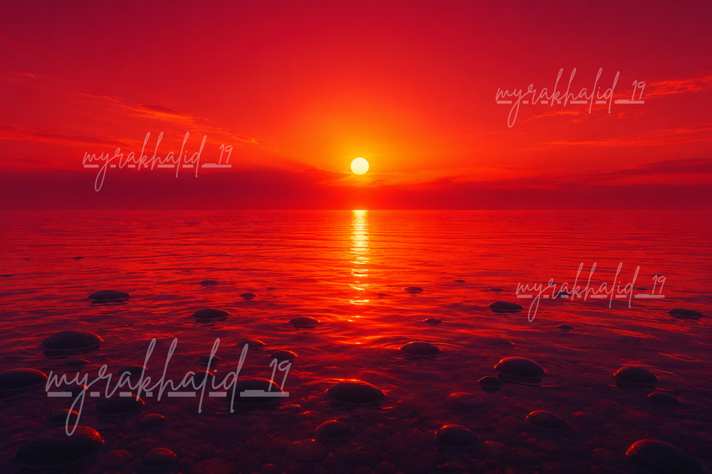 Digital Image Picture Photo Pic Wallpaper Background Sunset Red Haze View