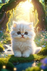 Super Cute Kitty Cat Digital Image Picture Photo Wallpaper Desktop AI Art 2009
