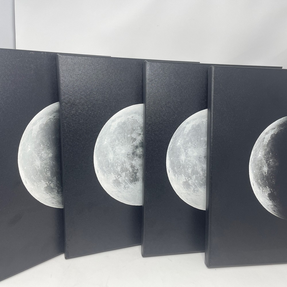 Set of 4 Custom Phases of the Moon Photographs on Canvas Wieco Art