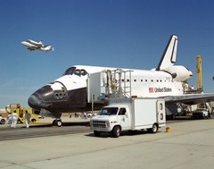 Endeavour with Columbia Ferry Flyby 11″x14″ Photograph Print 11×14
