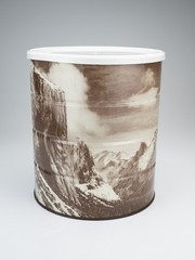 Vtg 1969 Ansel Adams Winter Morning Yosemite Valley Hills Bros Tin Coffee Can