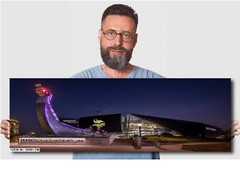 U.S. Bank Stadium’s Vikings Ship: A Beacon of Light Minneapolis Night Wall Art