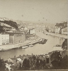 FRANCE Lyon La Saône Vaise c1860 Stereo Photo Vintage Albumine Original Print