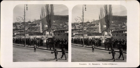Stereo Photo Sarajevo Bosnia Herzegovina, circa 1905, Velici Alifakovac – 10496210